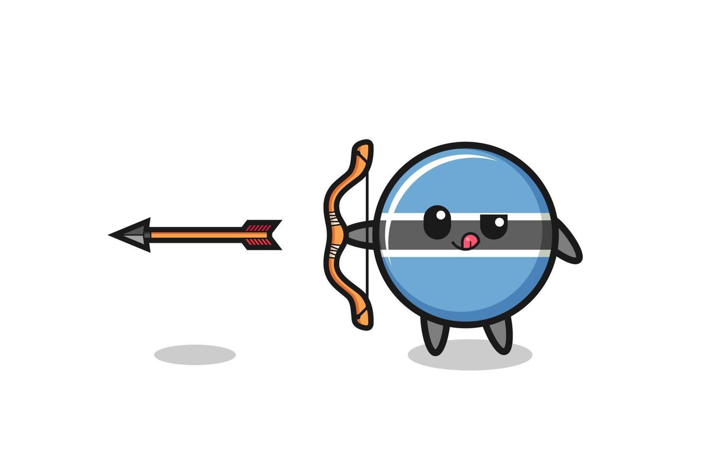 illustration of botswana flag character doing archery vector