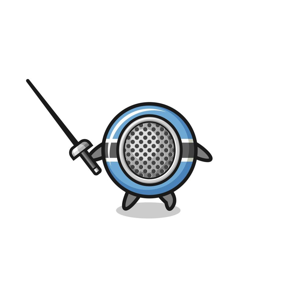 botswana flag earth cartoon as fencer mascot vector