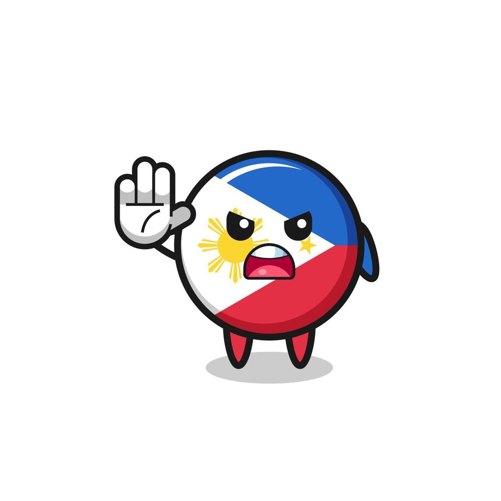 philippines flag character doing stop gesture vector