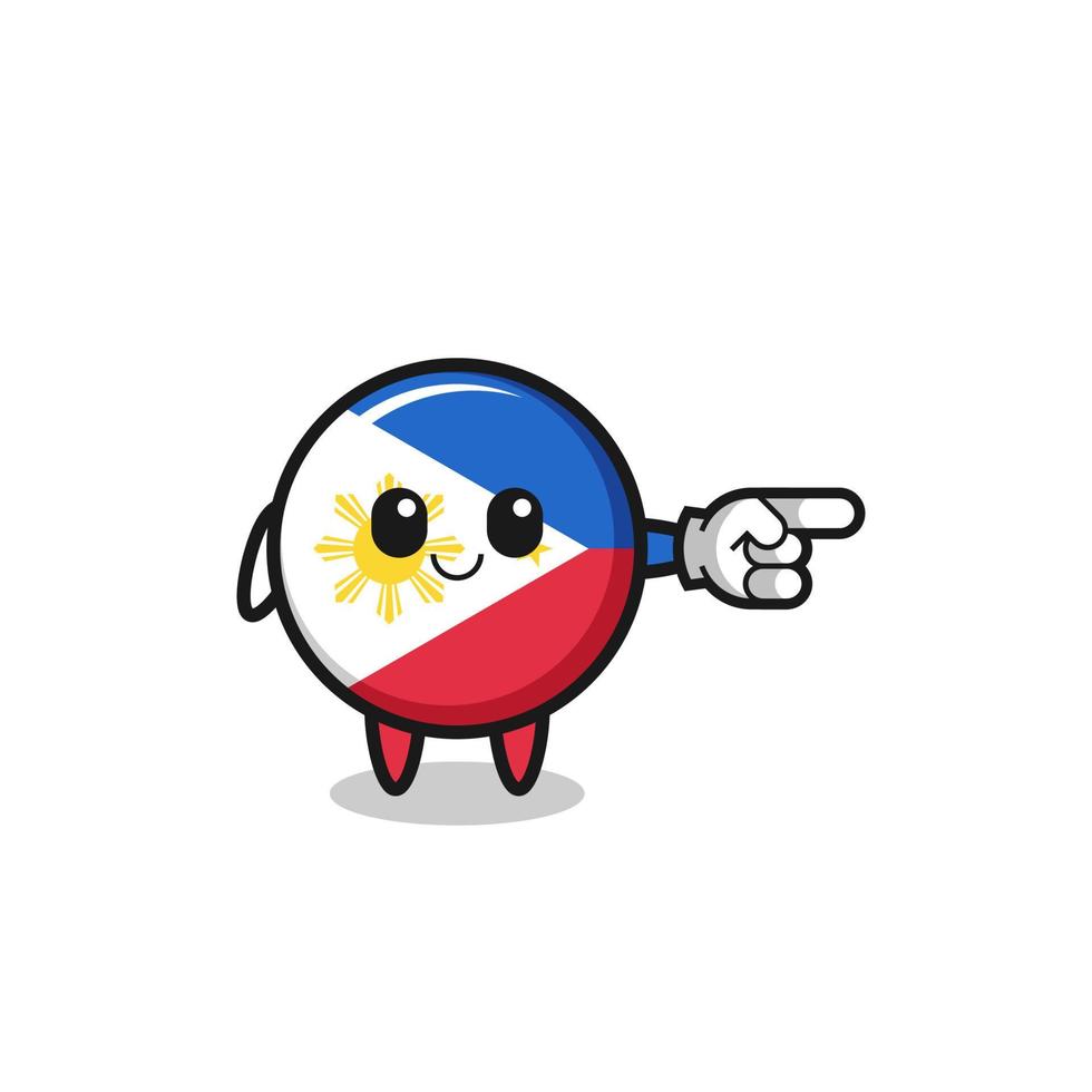 philippines flag mascot with pointing right gesture vector