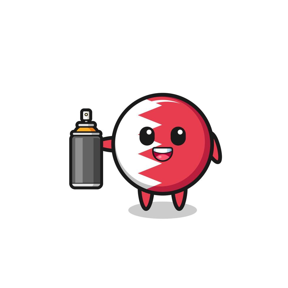 the cute bahrain flag as a graffiti bomber vector