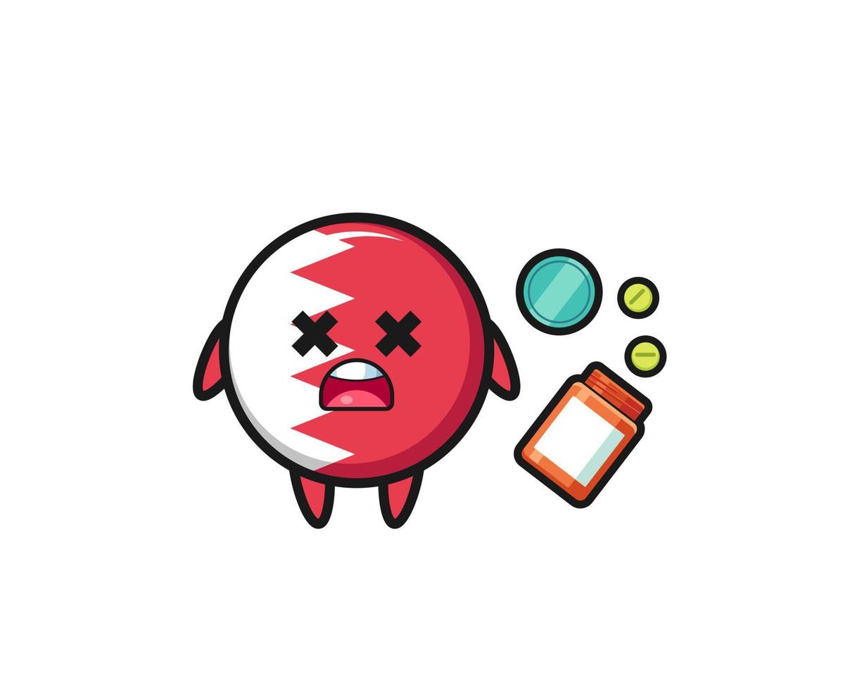 illustration of overdose bahrain flag character vector