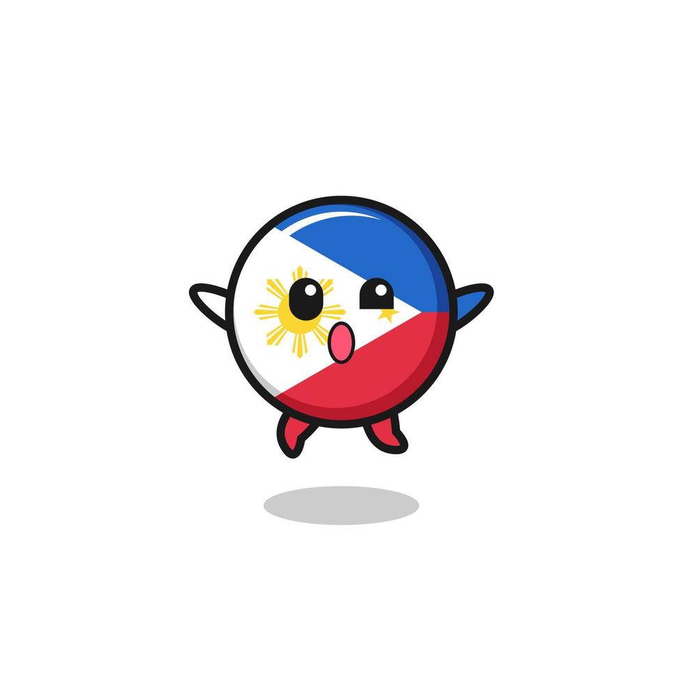 philippines flag character is jumping gesture vector