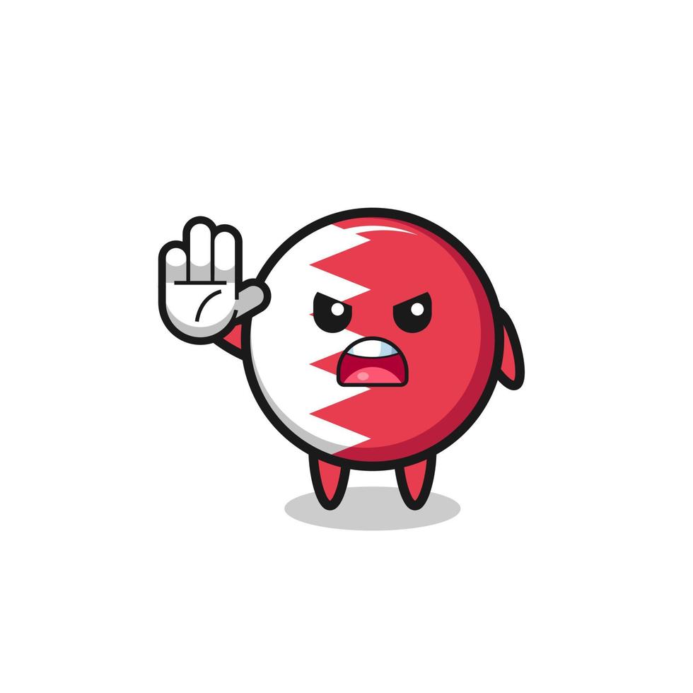 bahrain flag character doing stop gesture vector