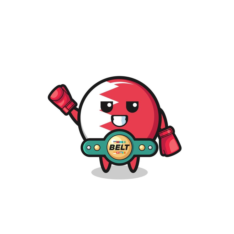 bahrain flag boxer mascot character vector