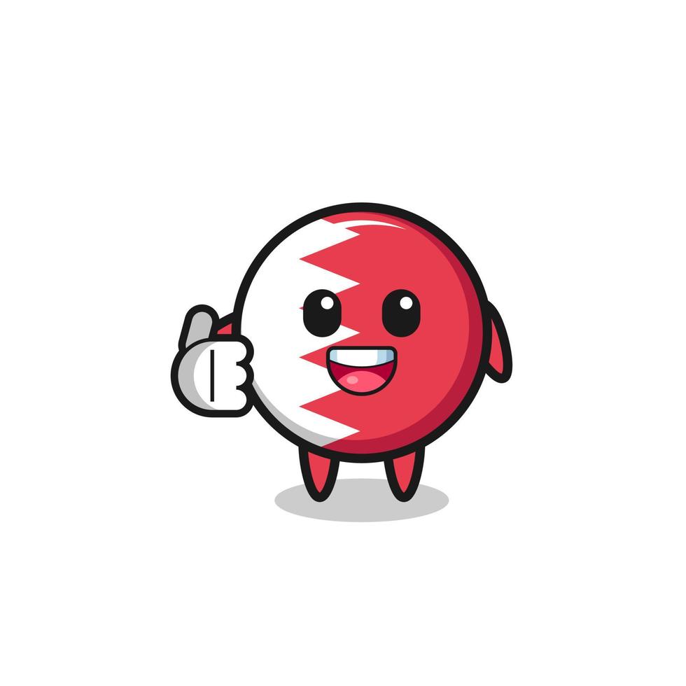 bahrain flag mascot doing thumbs up gesture vector