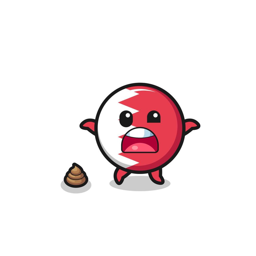 bahrain flag earth surprised to meet poop vector