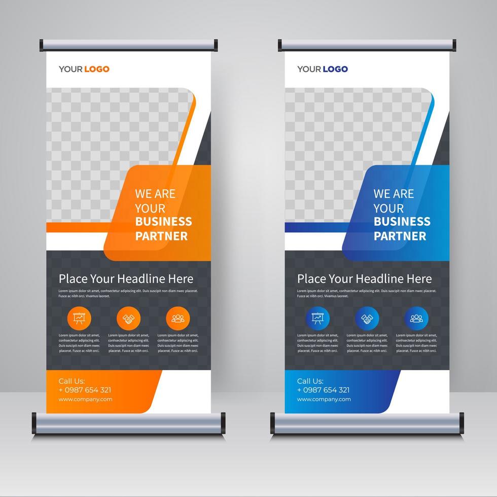 Corporate rollup or X banner design template vector