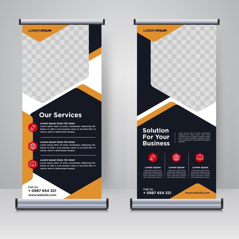 Corporate rollup or X banner design template vector