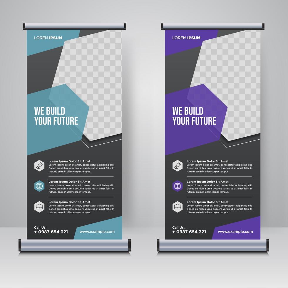 Corporate rollup or X banner design template vector