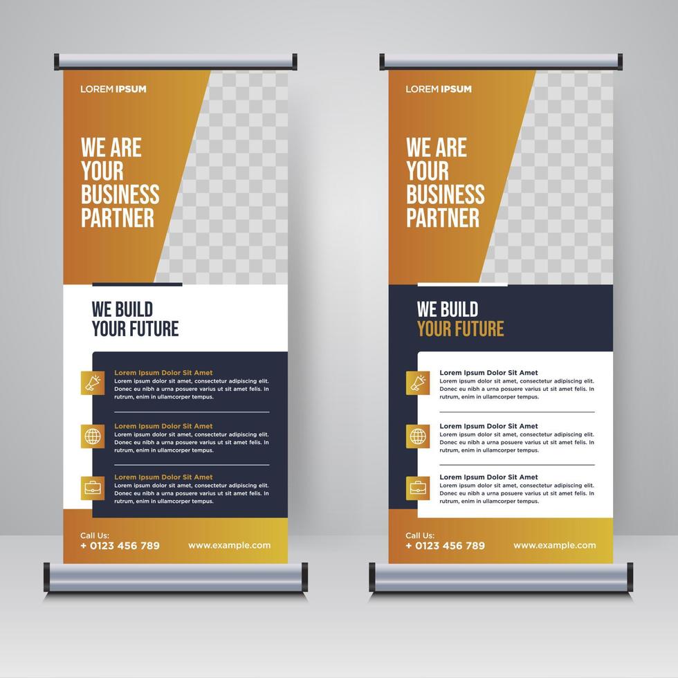 Corporate rollup or X banner design template vector