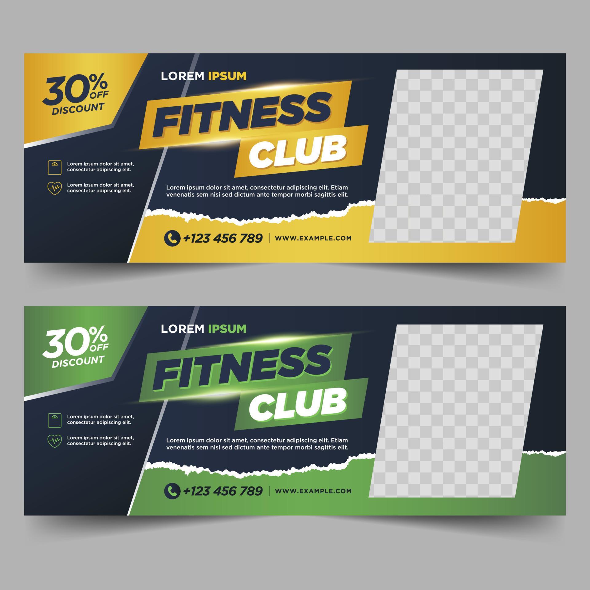 Modern gym banners design template 5050683 Vector Art at Vecteezy