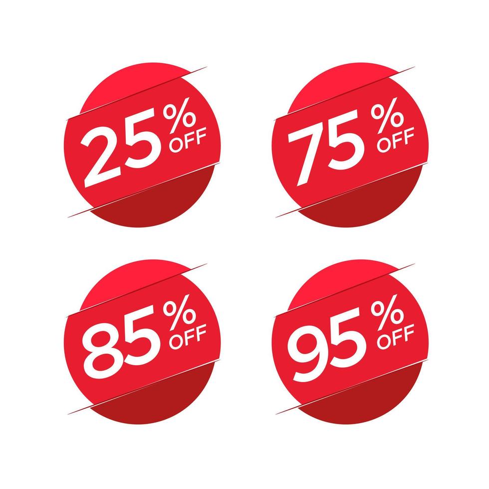 Set of discount offer price label, sale promo marketing vector