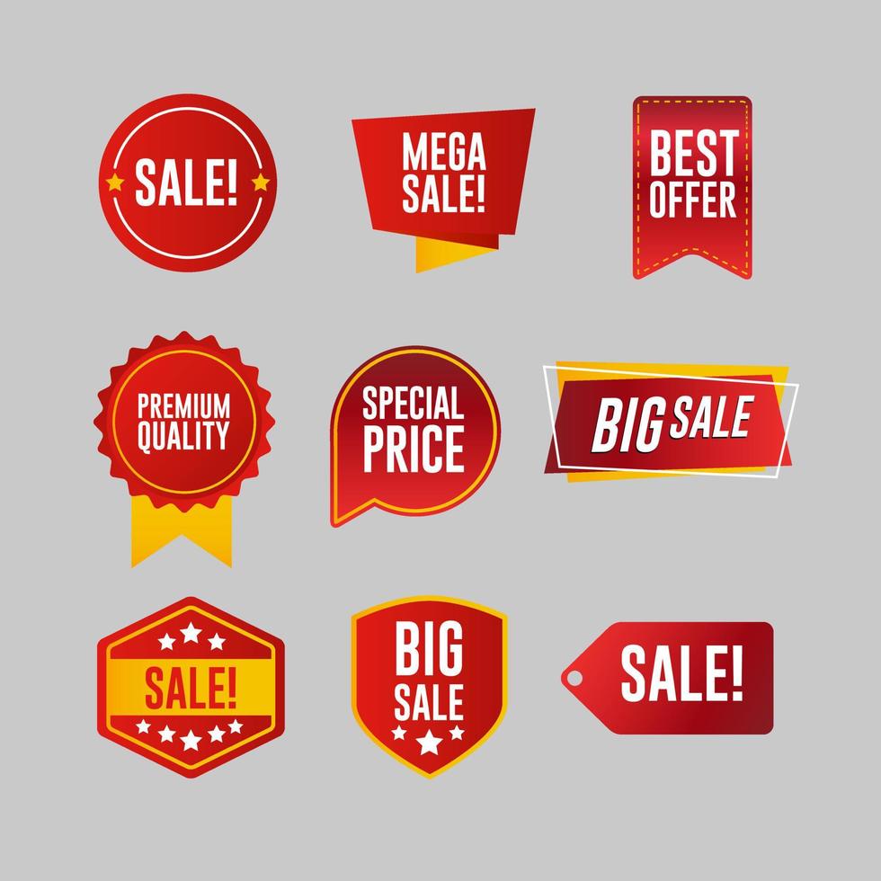 Collection of discount stickers, badge vector