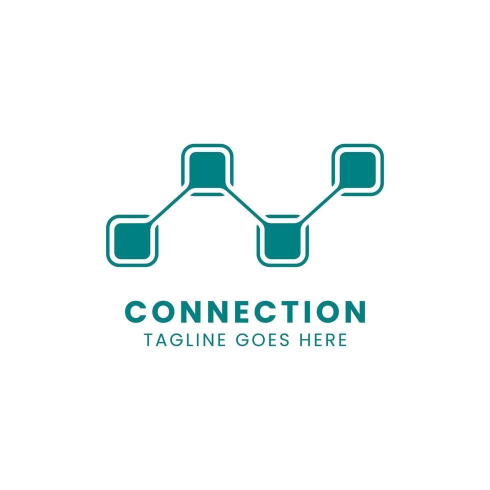 logo template depicting connection. logo in the form of a connected square vector