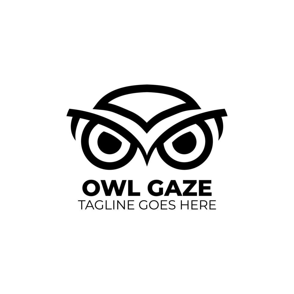 Template logo with a shape of a owl gaze vector