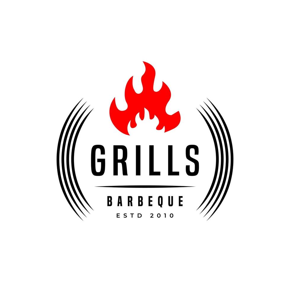 logo template for a restaurant that sells baked goods. this logo image is a grill tool vector