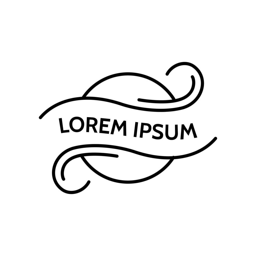 logo template in the form of a circle tied with a ribbon or cloth. vector