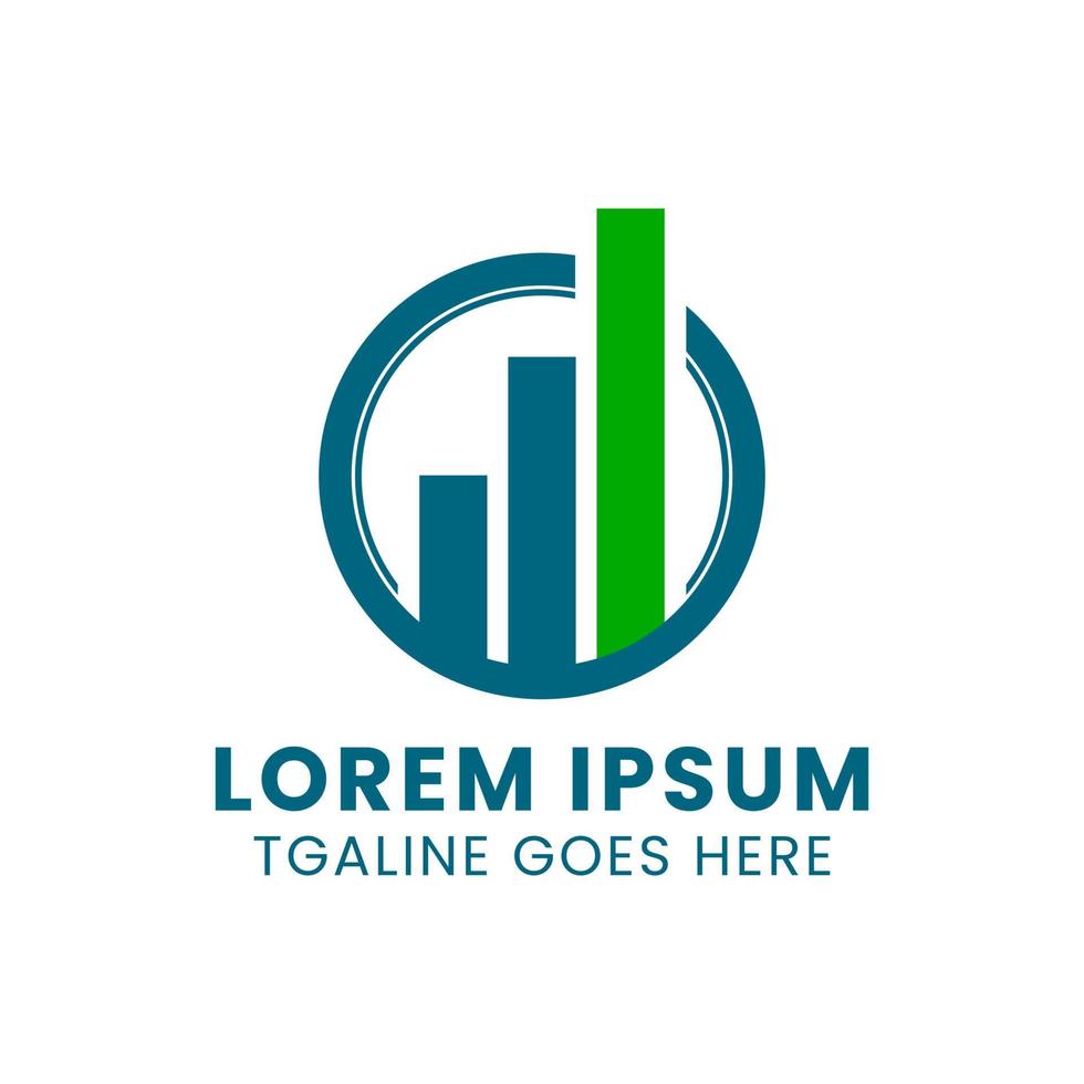 logo template for business consulting company. This logo has the form of rising traffic with a circle behind it. vector