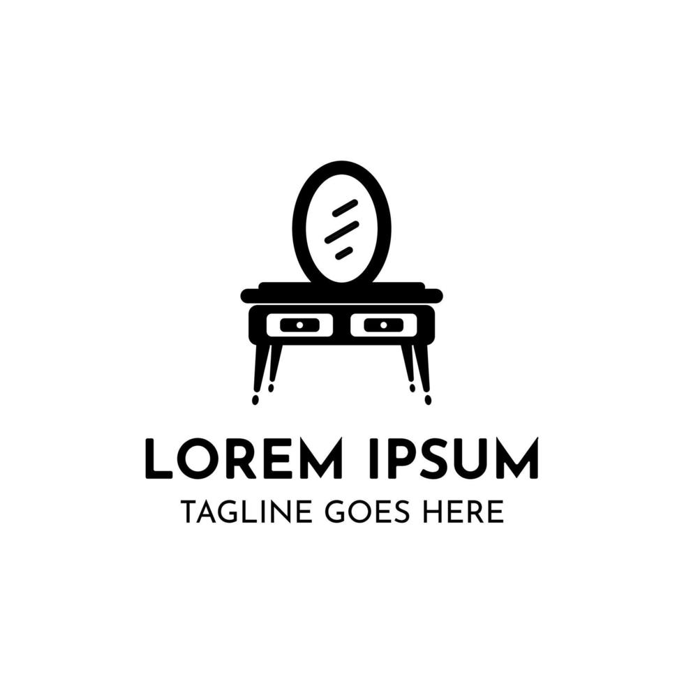 logo template for furniture company. The logo has the shape of a dressing table. vector