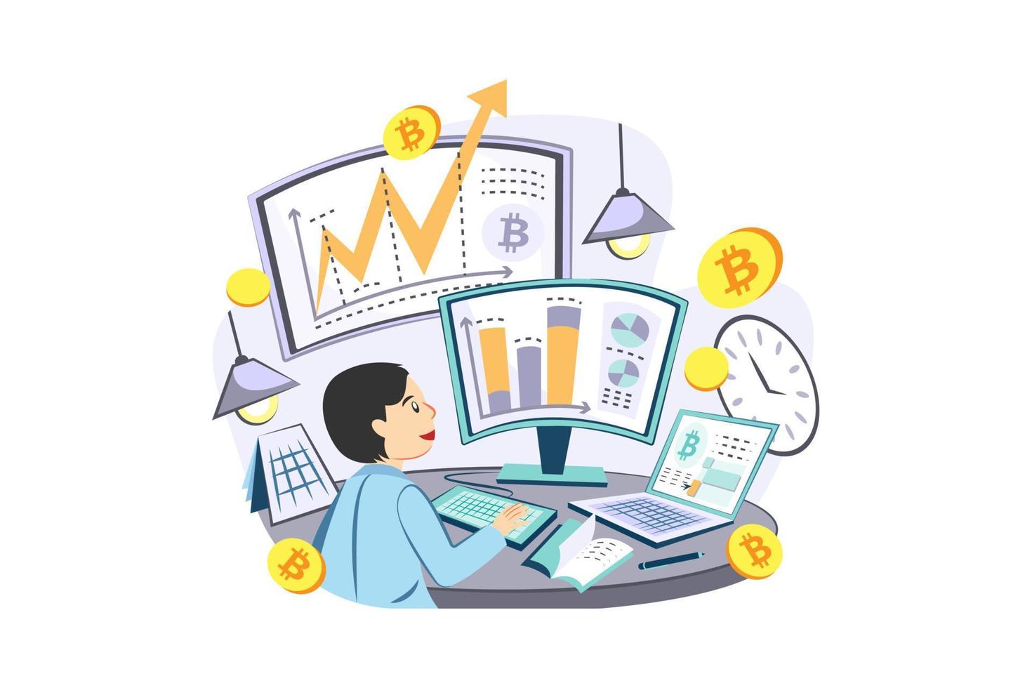 Financial Management Illustration concept. Flat illustration isolated on white background. vector