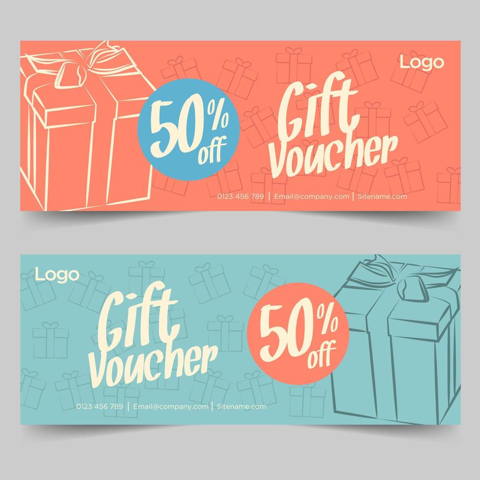 Gift Voucher Template Design vector