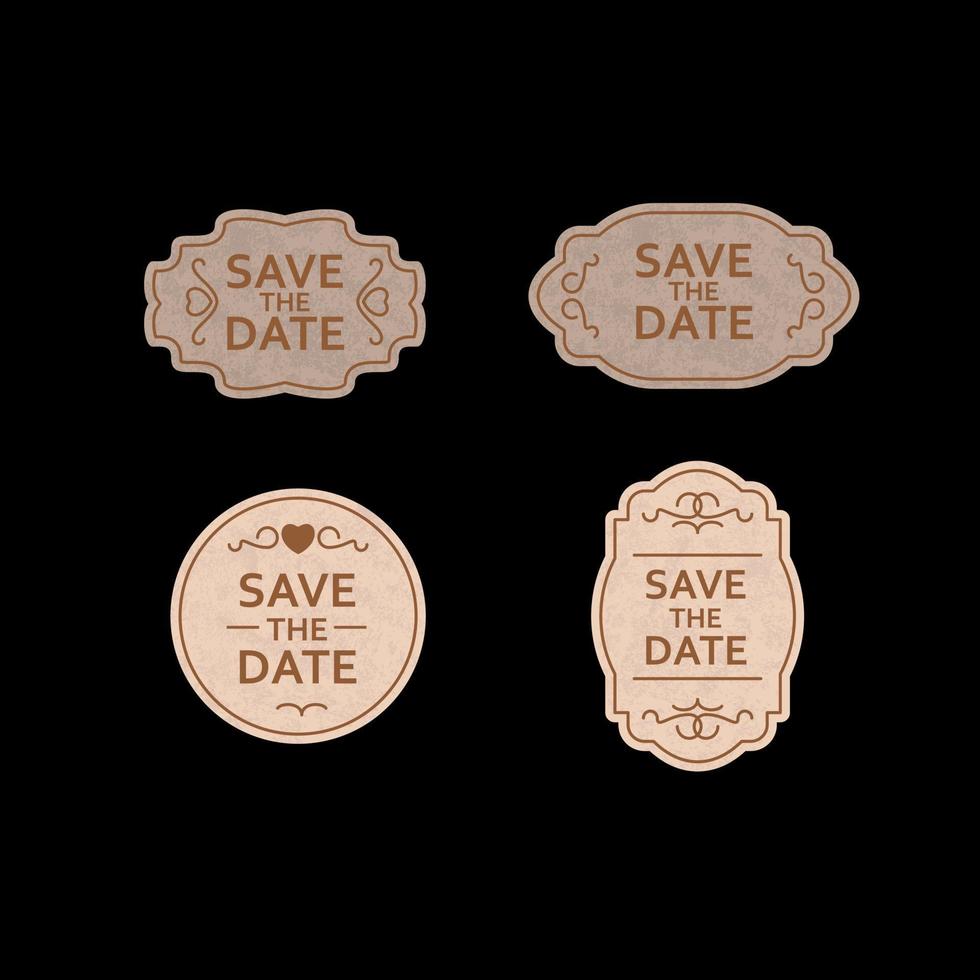 Set of Wedding label, badges, design elements vector