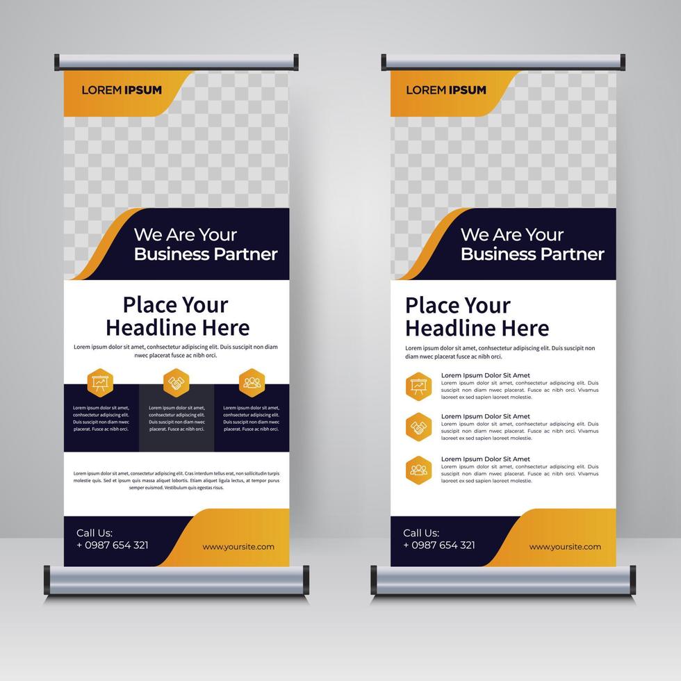 Corporate rollup or X banner design template vector