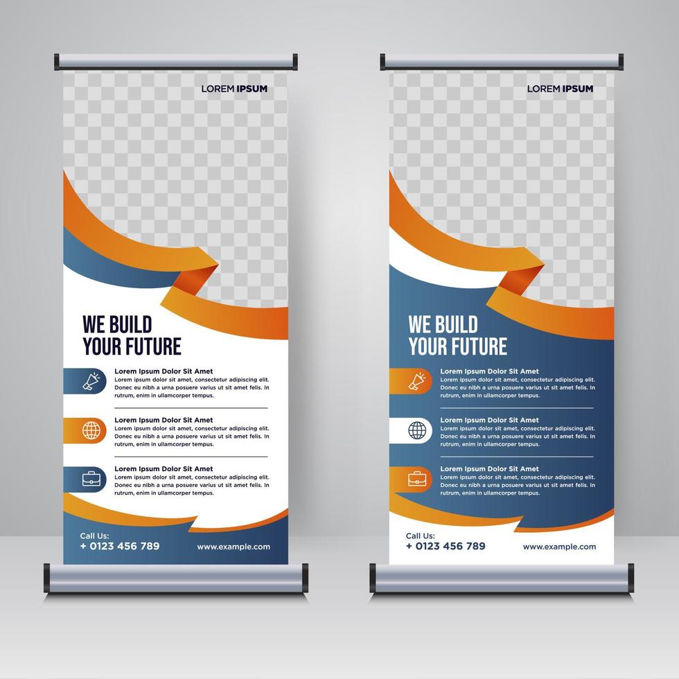 Corporate rollup or X banner design template vector