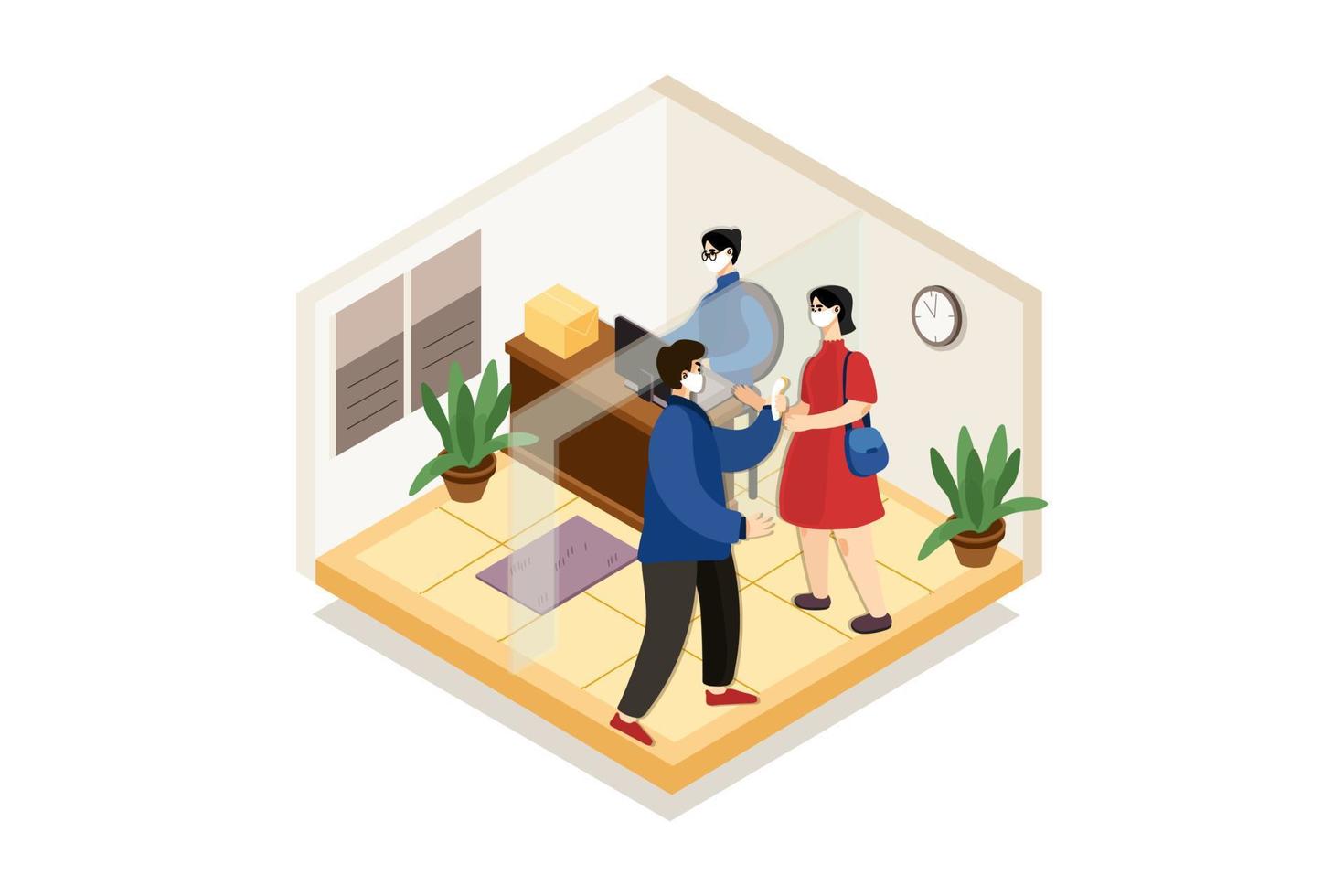 Social Distance Illustration concept. Flat illustration isolated on white background. vector