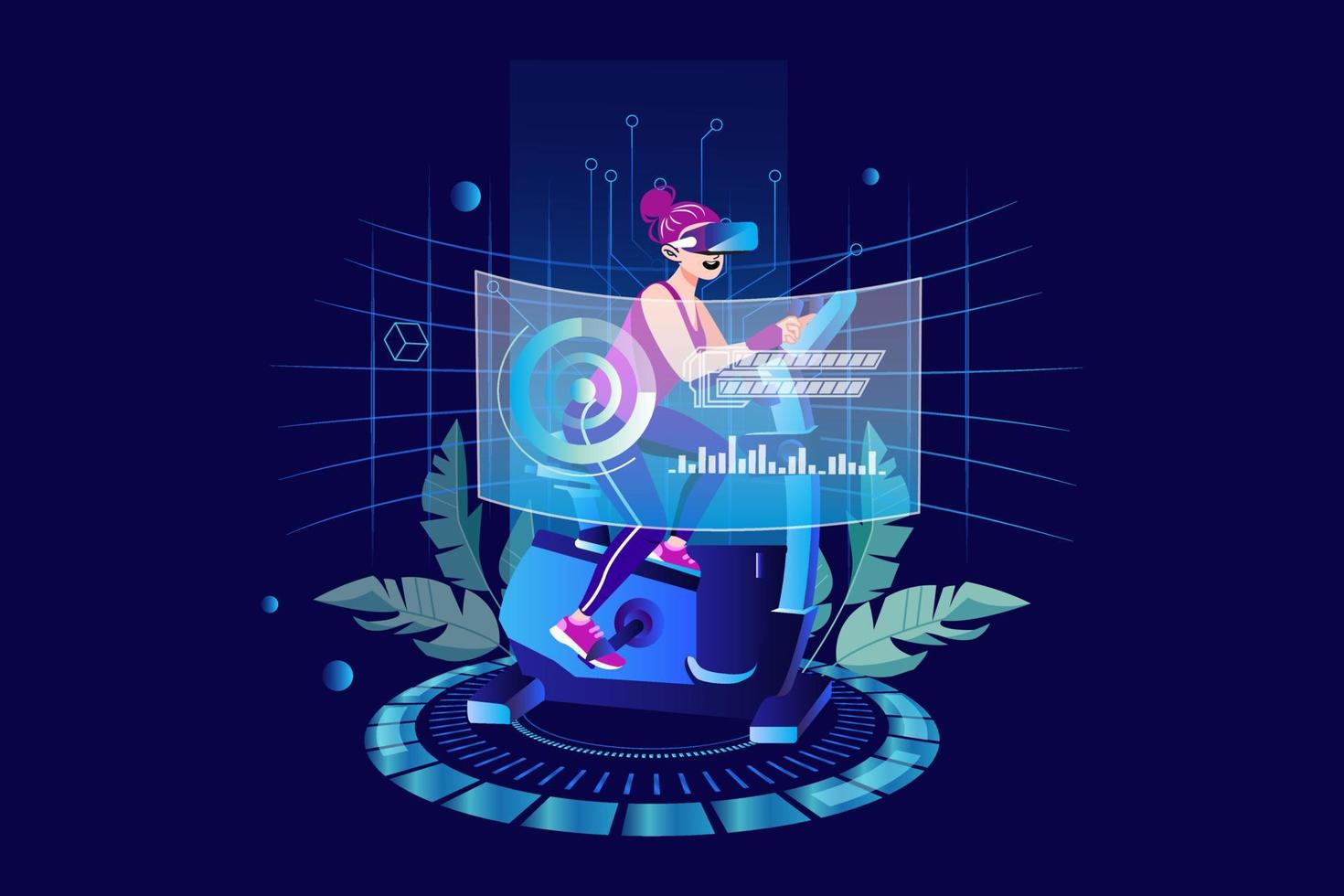 Metaverse and VR Sports Illustration concept. Flat illustration isolated on white background. vector