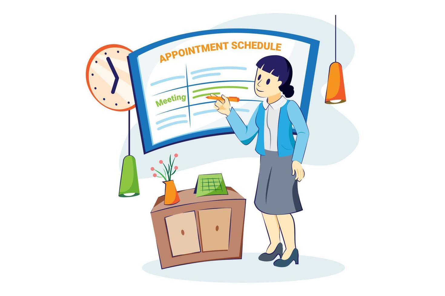 Appointment Scheduling Illustration concept. Flat illustration isolated on white background. vector