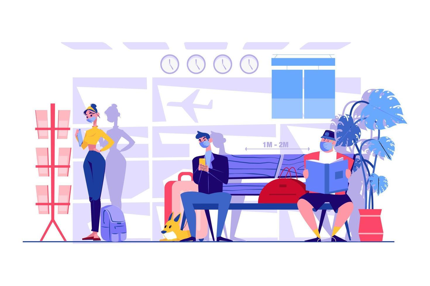 Social Distance Illustration concept. Flat illustration isolated on white background. vector