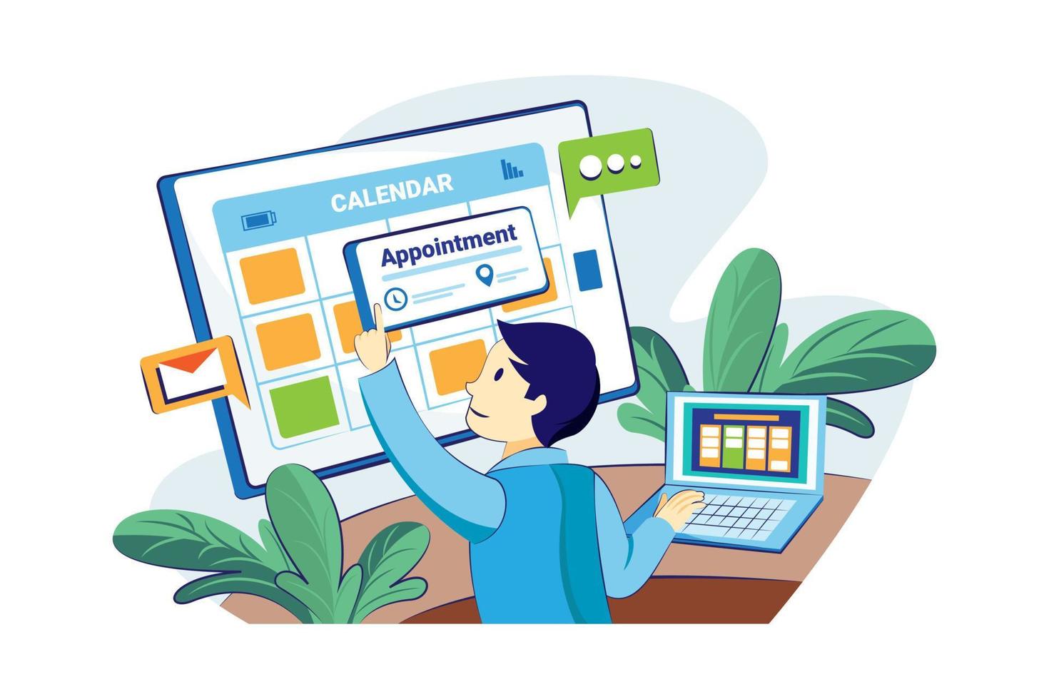 Appointment Scheduling Illustration concept. Flat illustration isolated on white background. vector