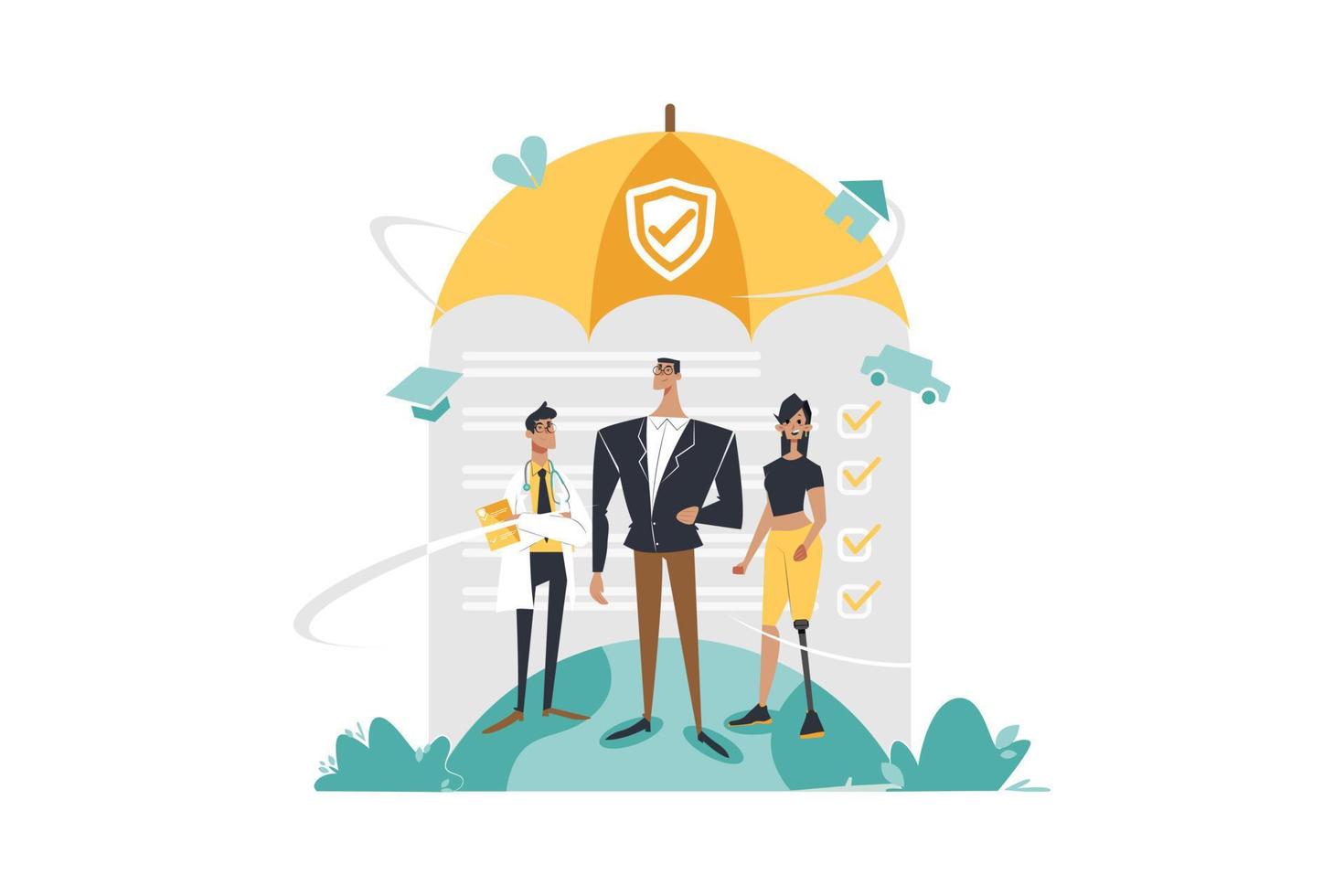 Insurance Illustration concept. Flat illustration isolated on white background. vector