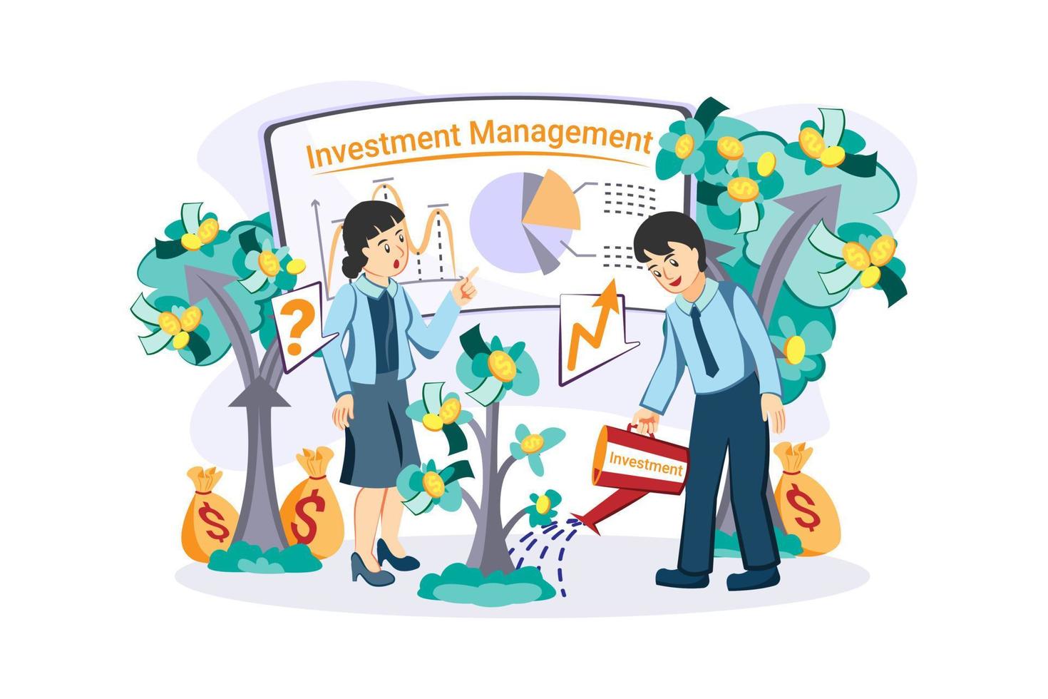 Financial Management Illustration concept. Flat illustration isolated on white background. vector