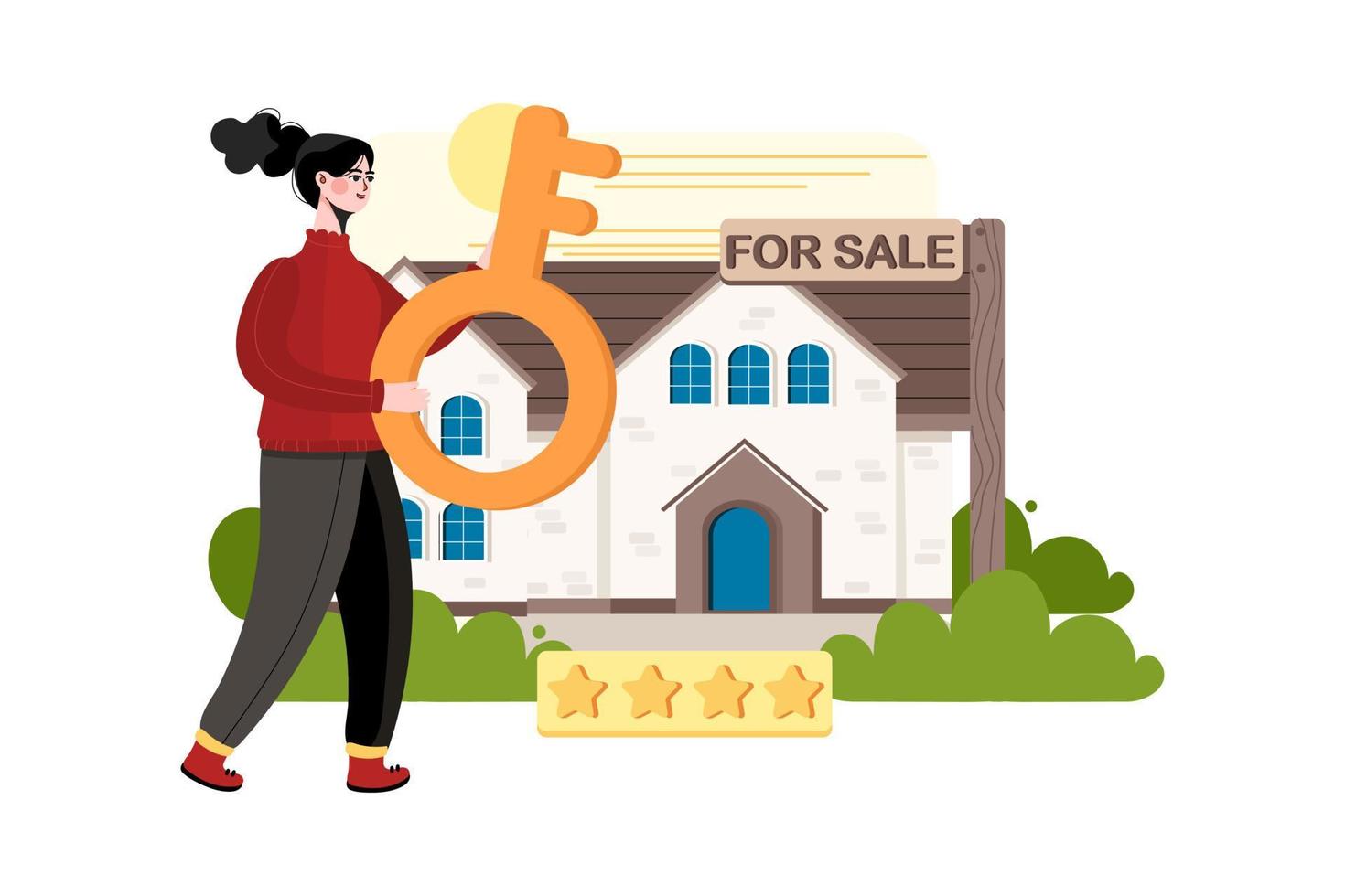 Real estate property marketing Illustration concept. Flat illustration isolated on white background. vector