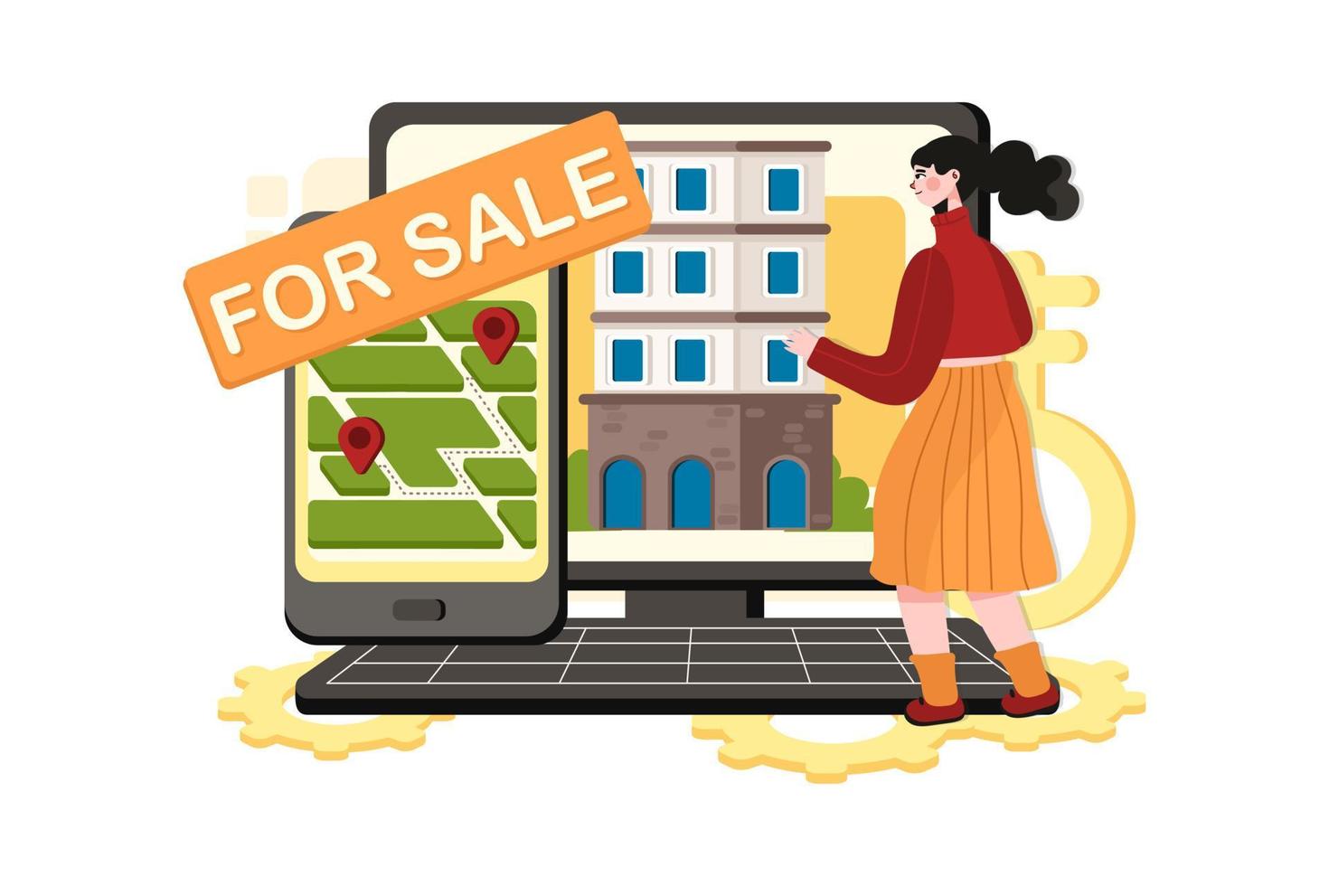 Real estate property marketing Illustration concept. Flat illustration isolated on white background. vector