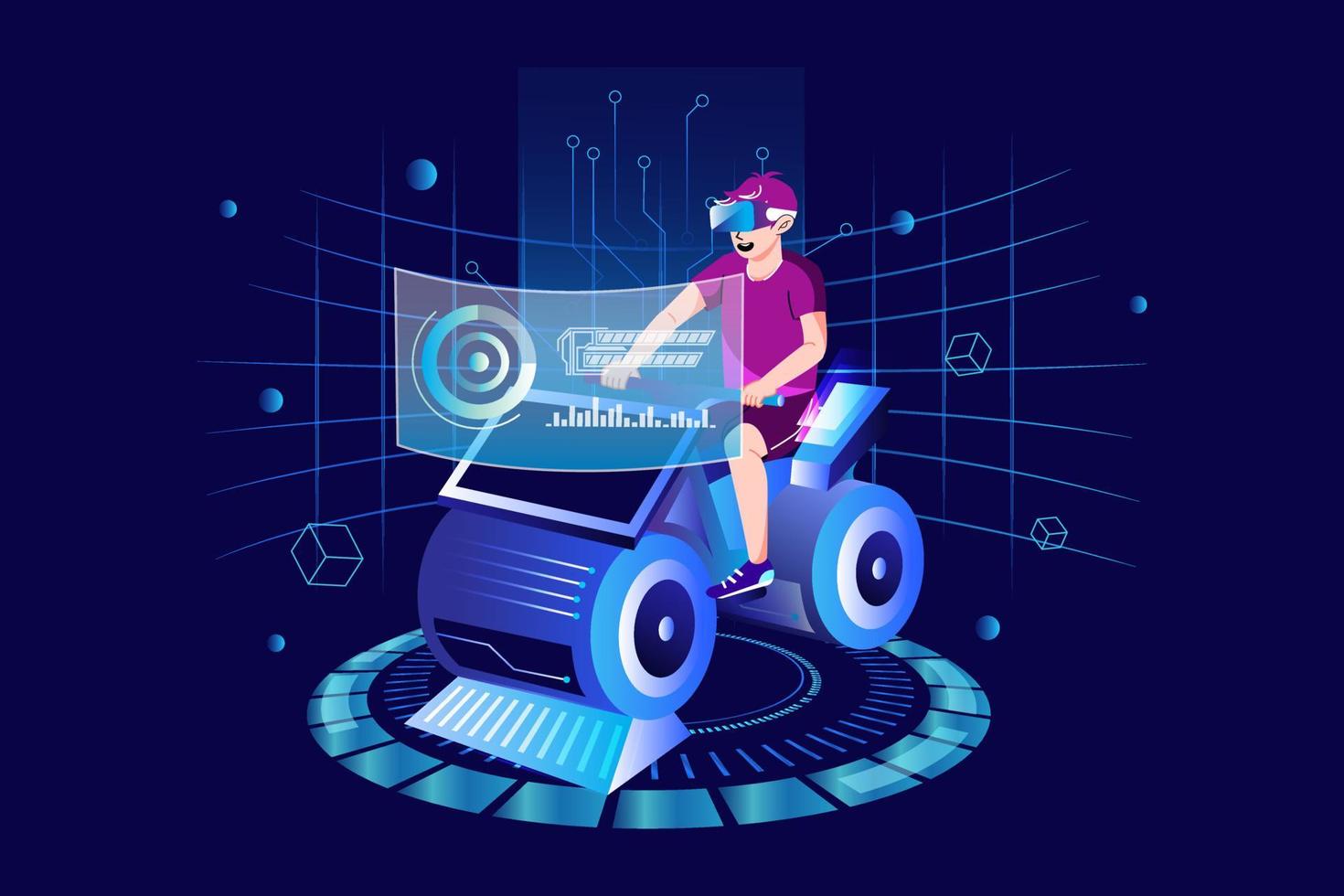 Metaverse and VR Sports Illustration concept. Flat illustration isolated on white background. vector