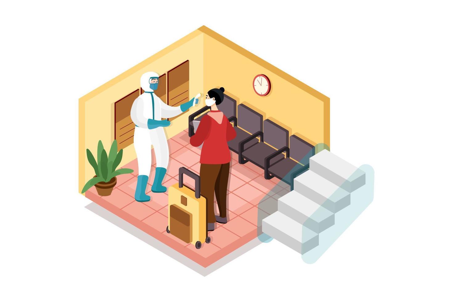 Social Distance Illustration concept. Flat illustration isolated on white background. vector