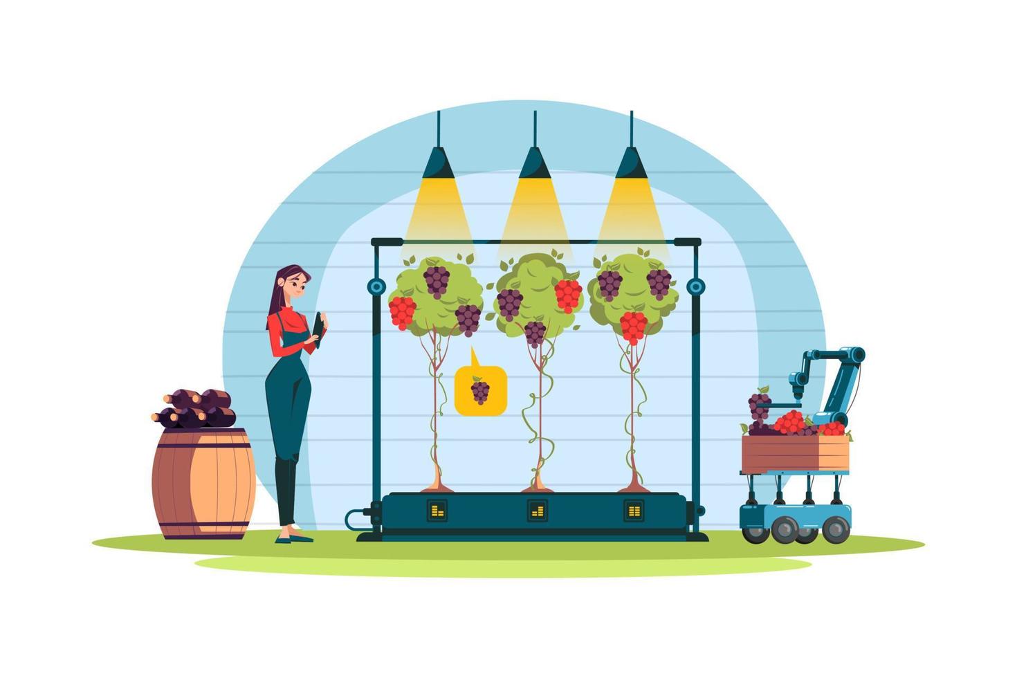 Smart Farming Technology Illustration concept. Flat illustration isolated on white background. vector