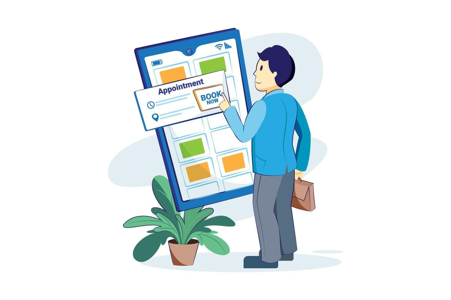 Appointment Scheduling Illustration concept. Flat illustration isolated on white background. vector