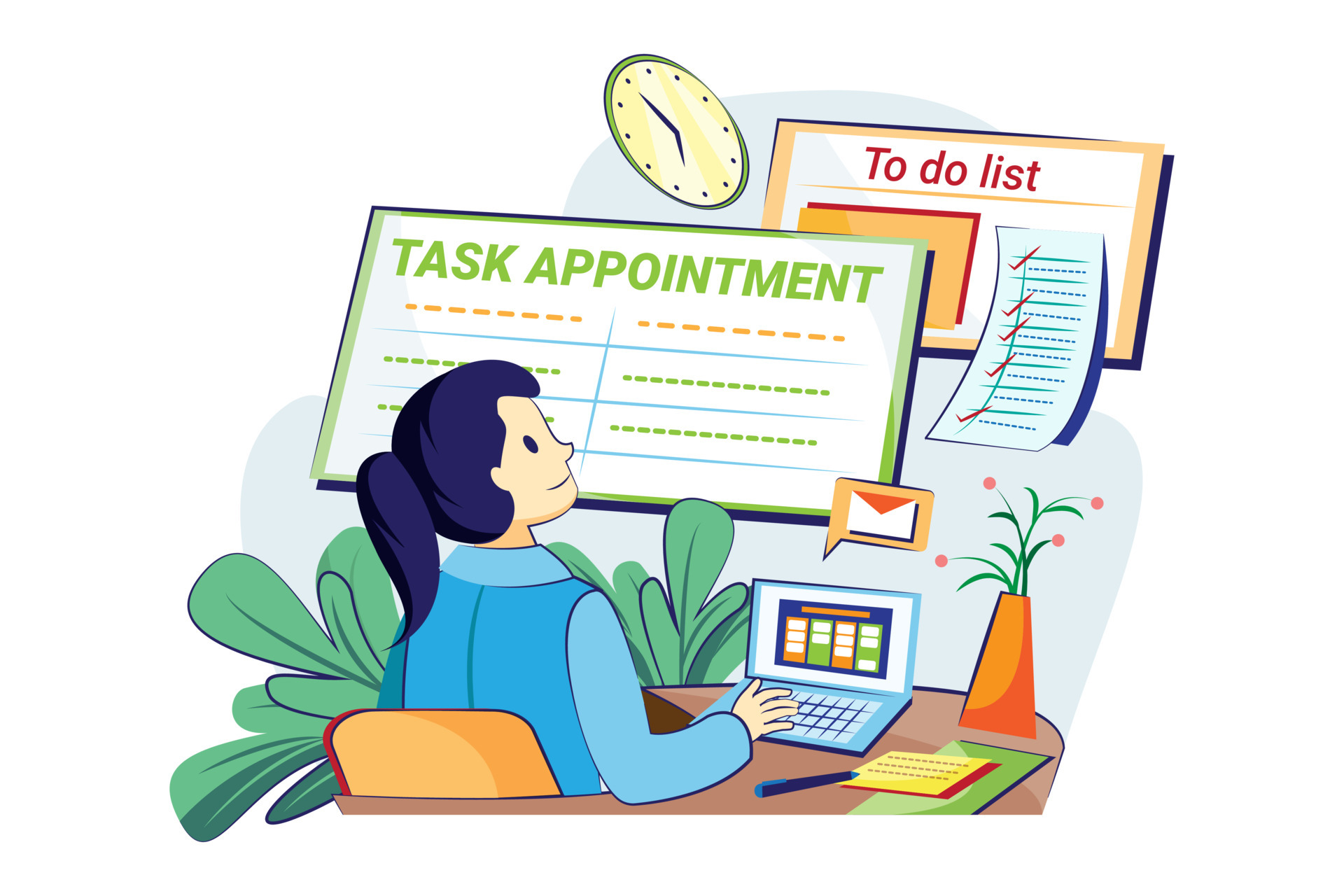 Appointment Scheduling Illustration concept. Flat illustration isolated