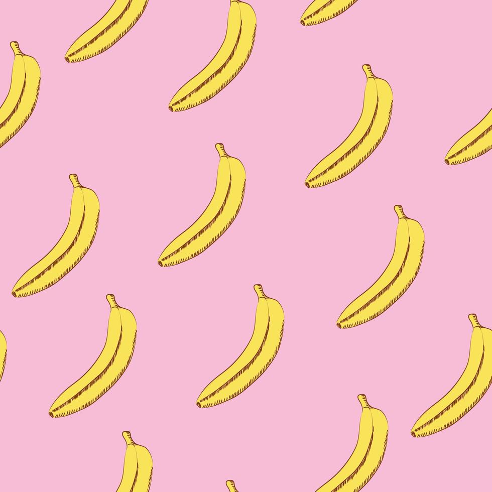 Seamless pattern of yellow bananas vector