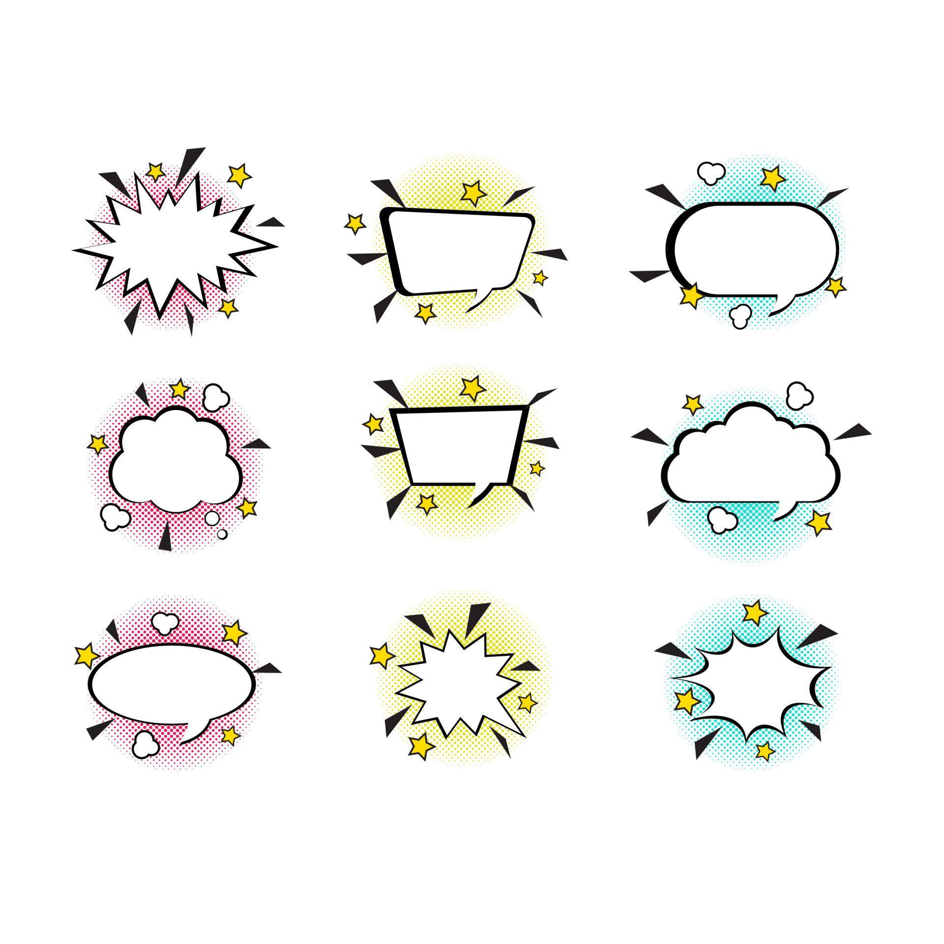 Retro empty comic speech bubbles 5051545 Vector Art at Vecteezy