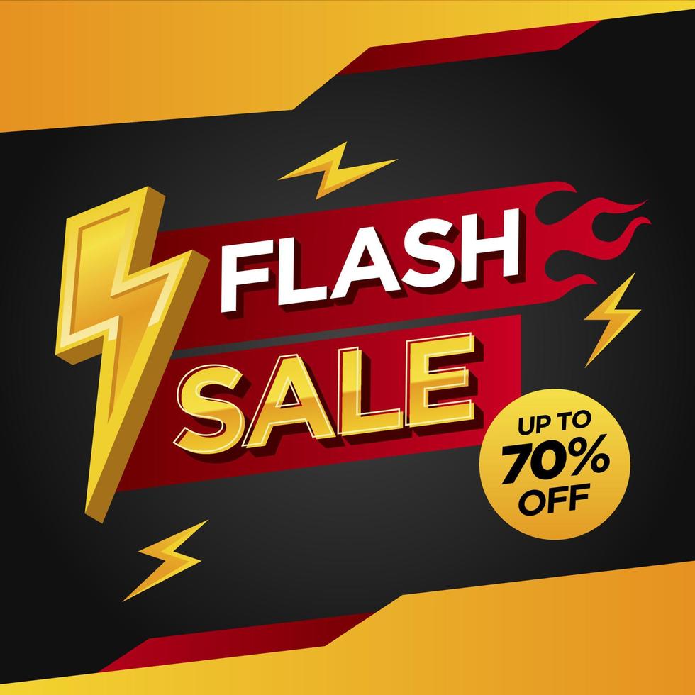 Flash sale banner template vector