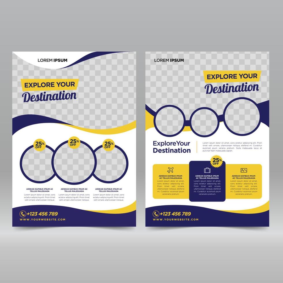 Travel flyer design template vector