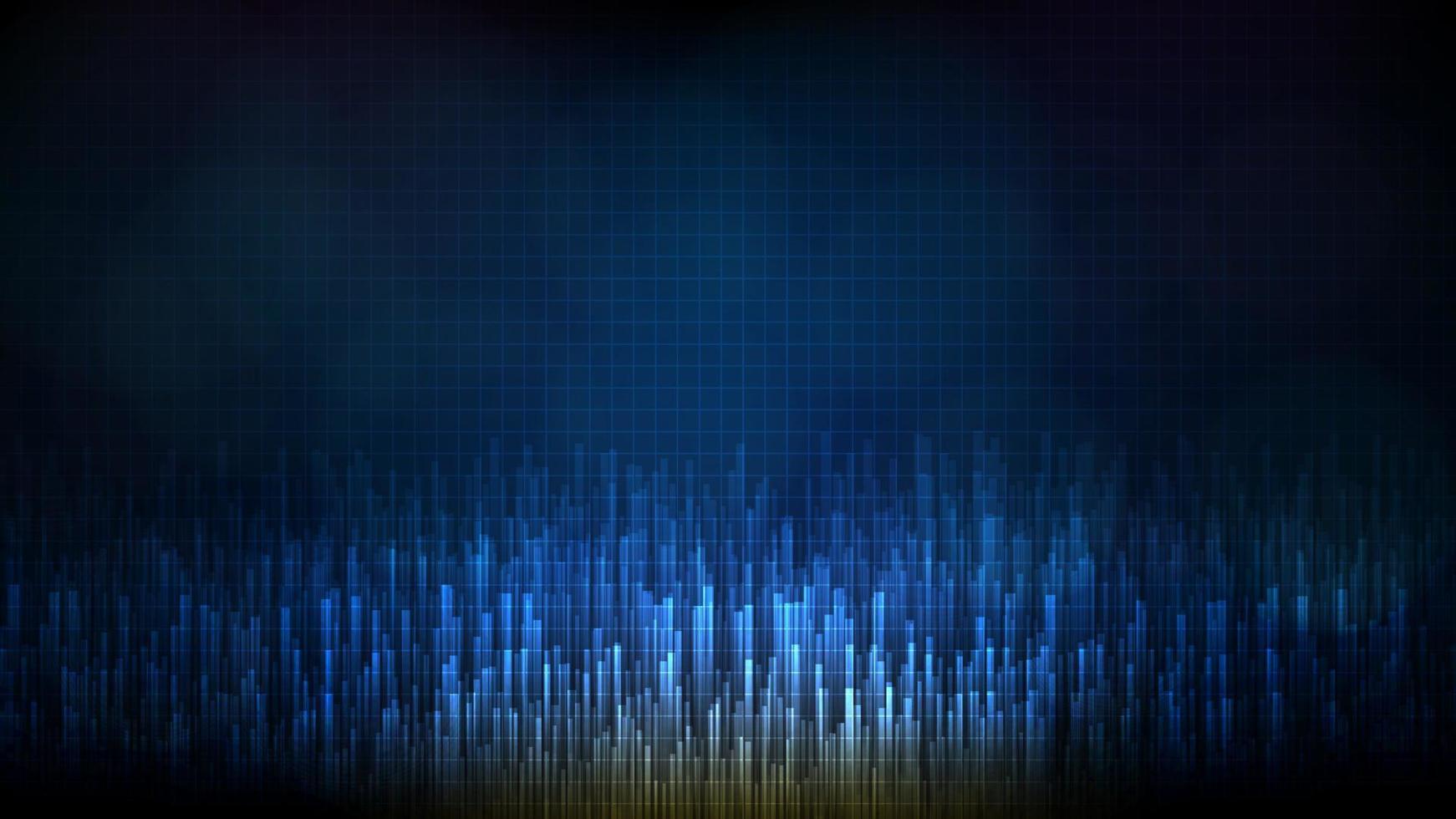 abstract futuristic technology background of blue random bar city block data vector