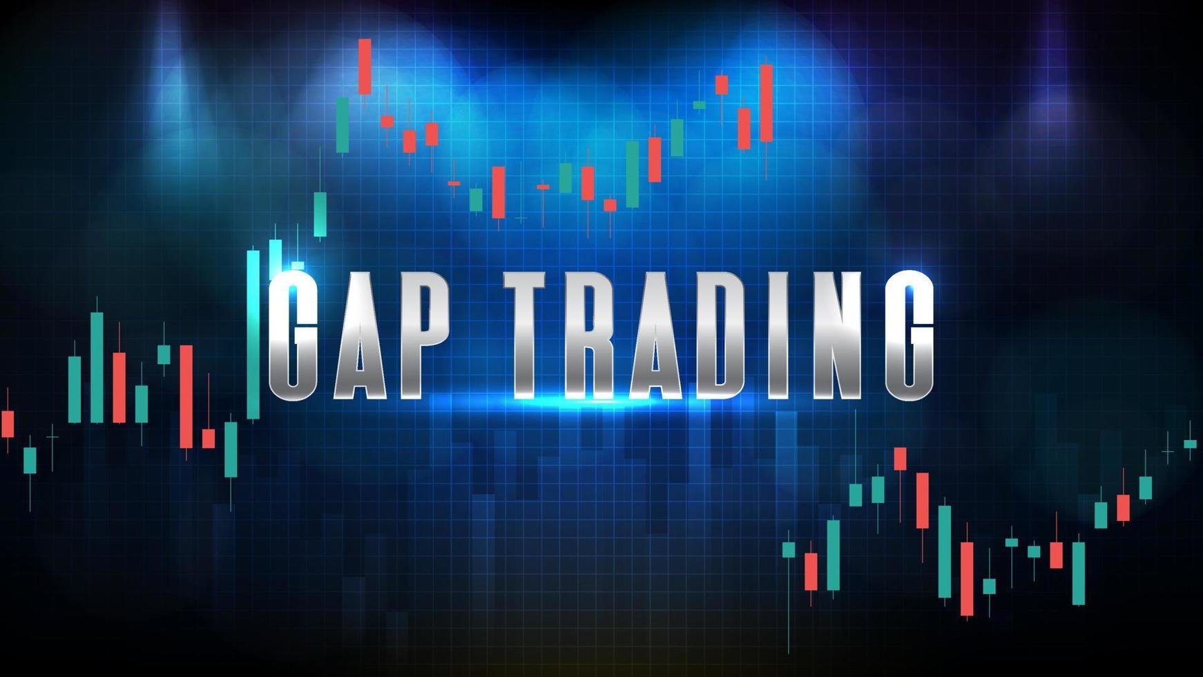 abstract futuristic technology background of swing trade and candle stick chart graph vector