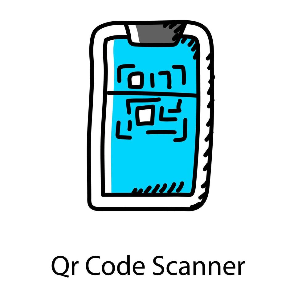 QR code scanner price code inside smartphone vector design.
